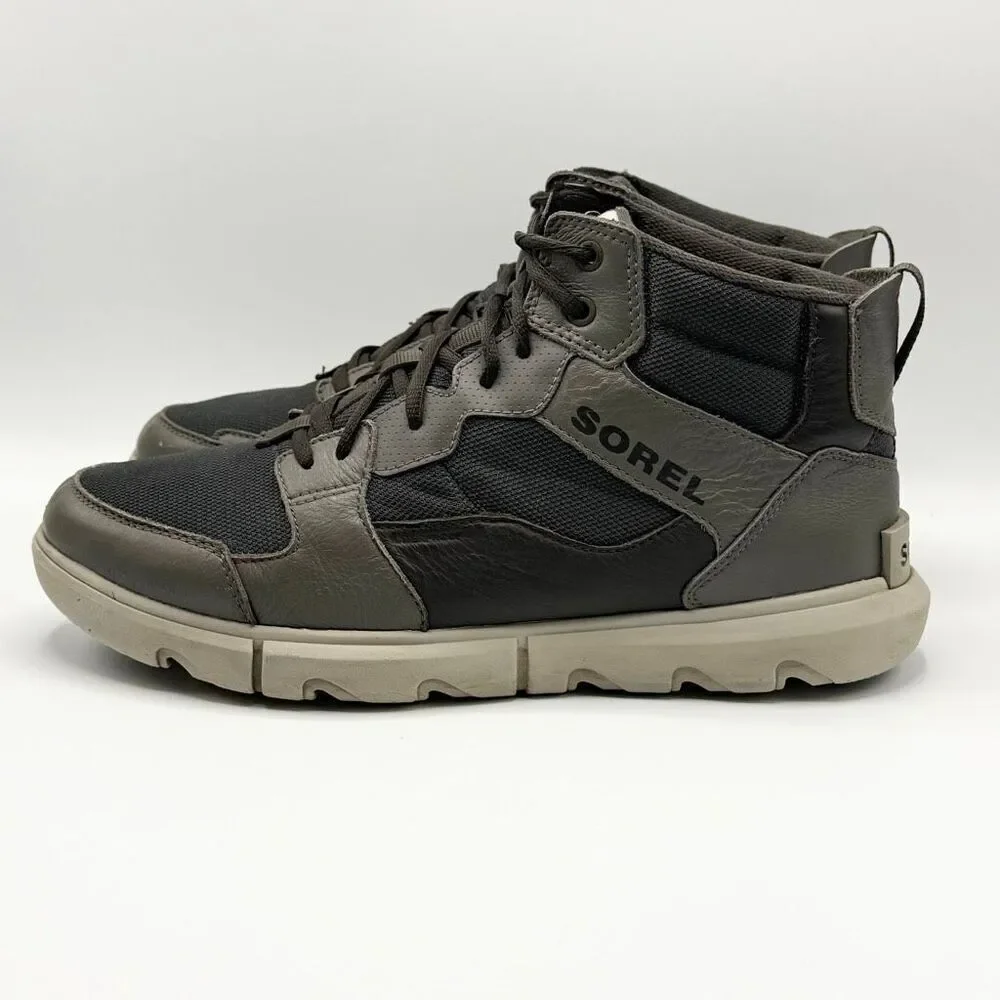 Sorel Men's Explorer Next Sneaker Mid Waterproof Shoes in a Grey and Black - US